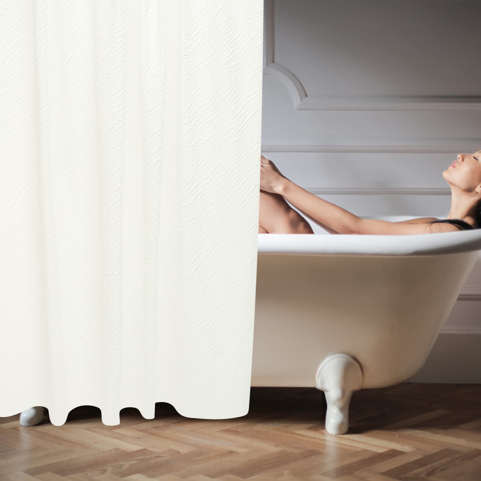 Zerodeko Rideau De Douche Polyester Rideau De Douche Imperméable pour Salle De Bain avec Crochets