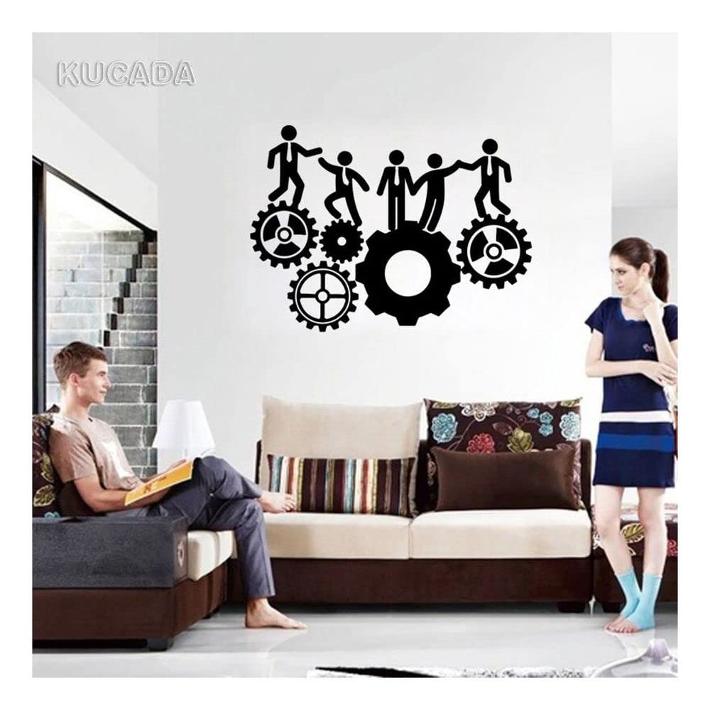 GADGETS WRAP Wall Decal Sticker Office Team Work Gears Inspiration Worker Style DIY Home Decor Vinyl Wall Decoration Sticker