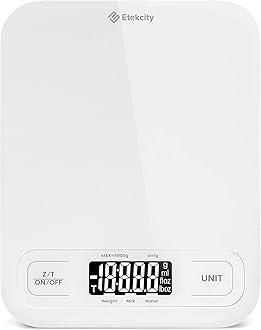 Etekcity Food Kitchen Scale, Digital Grams and Ounces for Weight Loss, Baking, Cooking, Keto and Meal Prep, Large, White