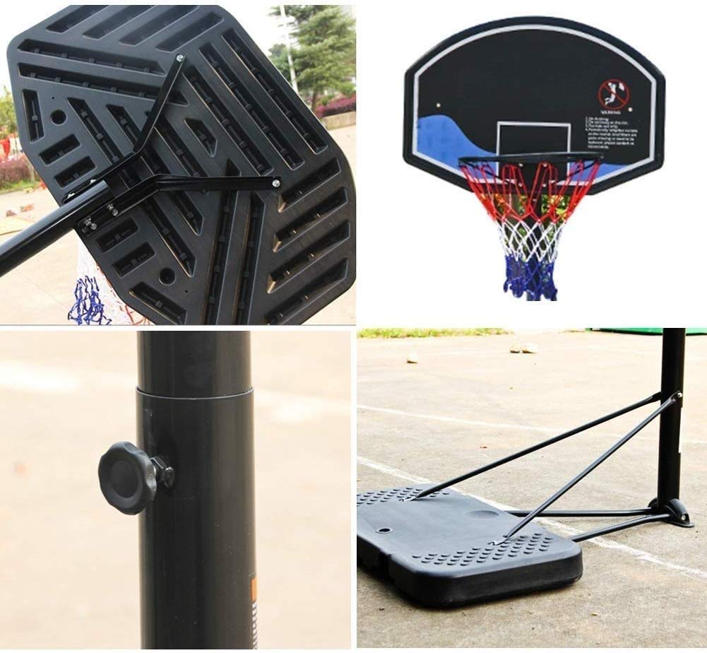 Bramka do odbijania koszykówki Wspornik na tablicę Ulepszona rama tablicy Zdejmowana Odpinana Regulacja wysokości Stabilny 230-310 cm (Basketball Stand+ball+pump)