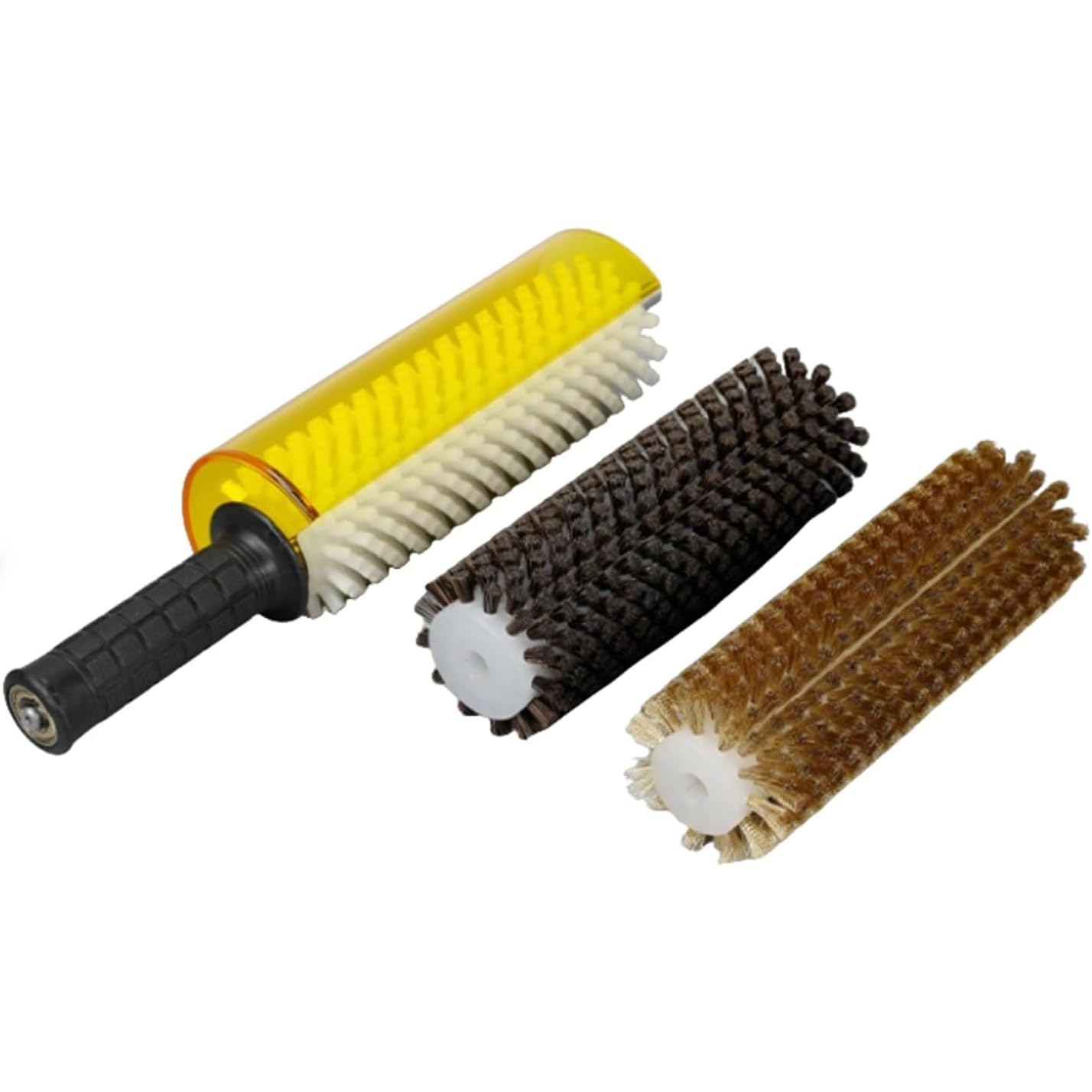 Kit de cepillo de esquí Roto de 300 mm, eje de cepillo giratorio, cepillos de crin de caballo de latón de nailon, cubierta desmontable, para encerar, mango de cepillo de esquí para taladro eléctrico