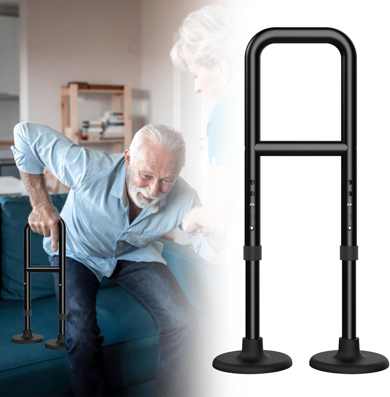 Stand Assist Aid for Elderly, Adjustable 20"-23.2" Assistive Devices for Elderly, Portable Mobile Daily Living Support Tool for Indoor, Outdoor, Garden Housework to Help Elderly Get Up from Floor