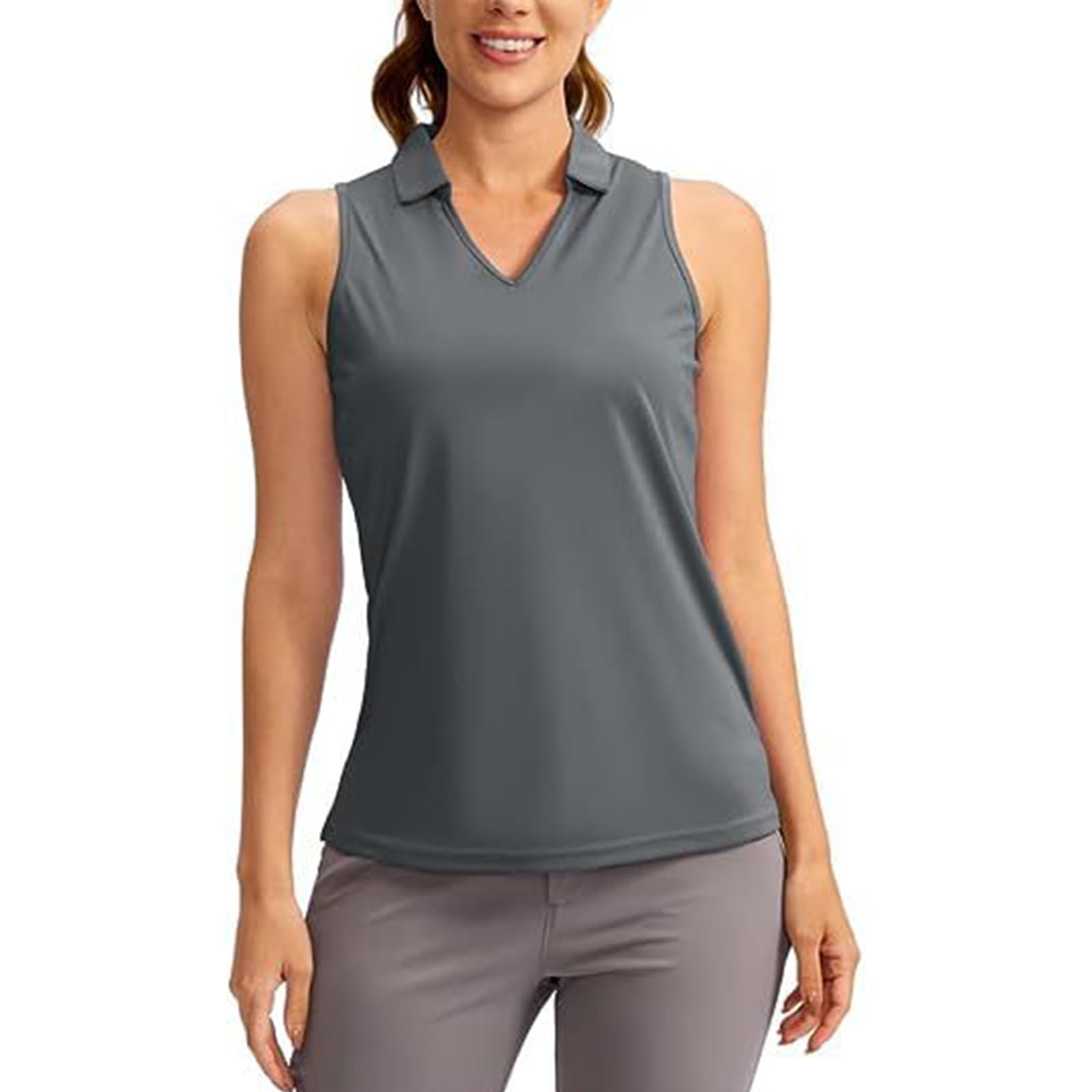 Tsophreniq V-Neck T-Shirt Sleeveless Golfs Shirt Quick Drying Running Top Tennis Sports Athletic Tanks Top Women ' s Sleeveless