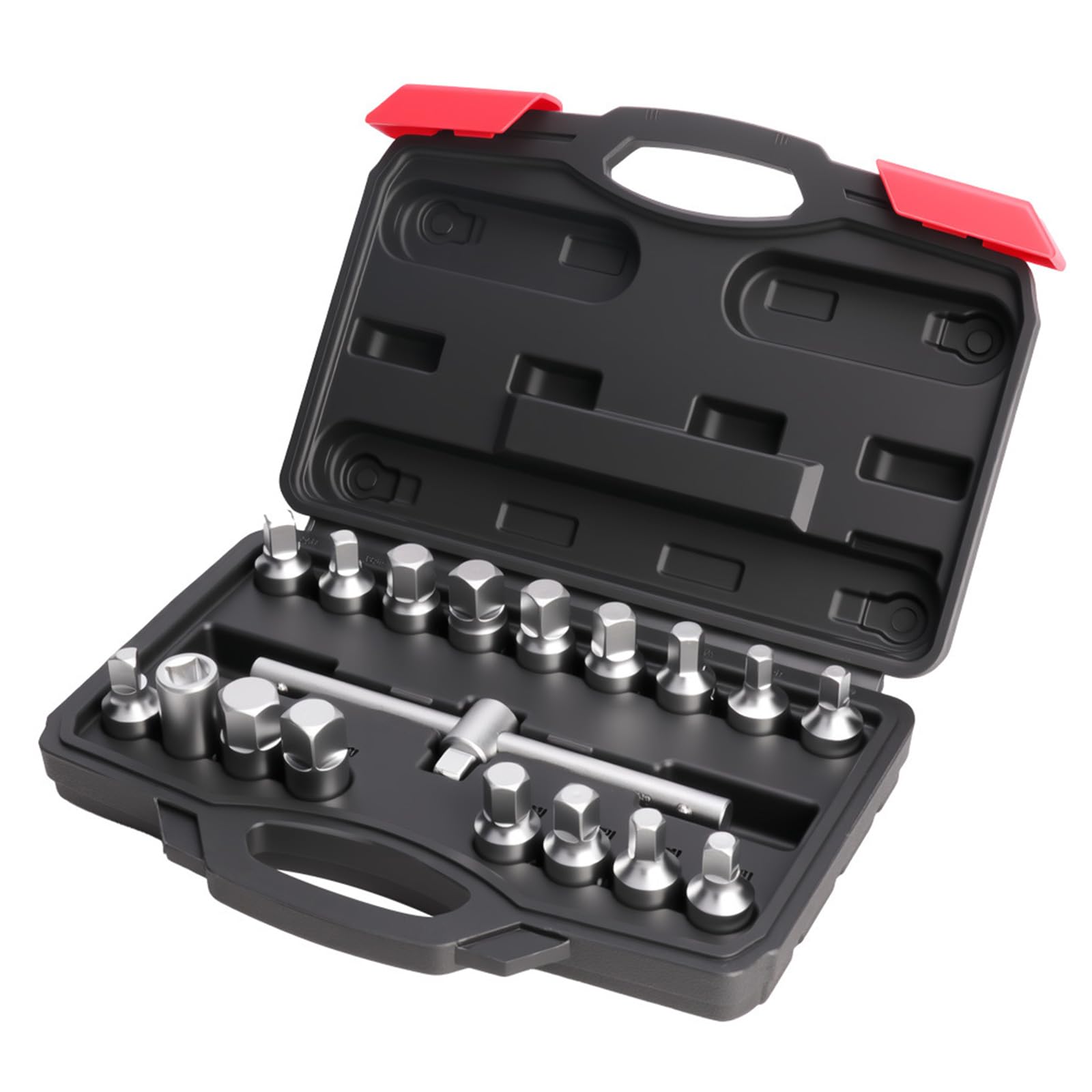 Drain Plug Set, 18-in-1 Multi-Function Tool with Socket Wrench, for Oil Change & Automotive Maintenance Wrench Set