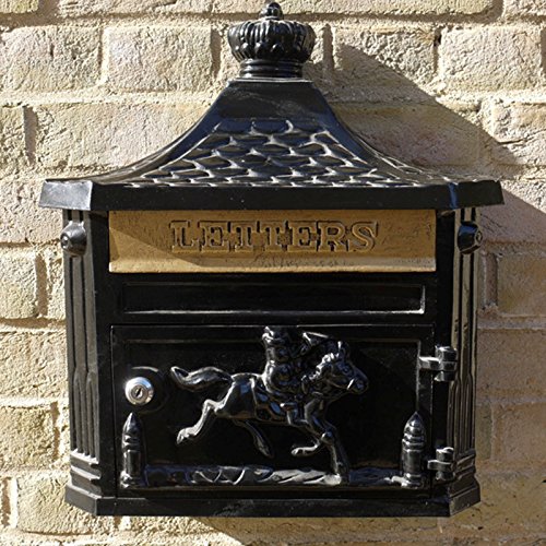 Bo�te aux lettres murale en fonte d'aluminium Style victorien Noir