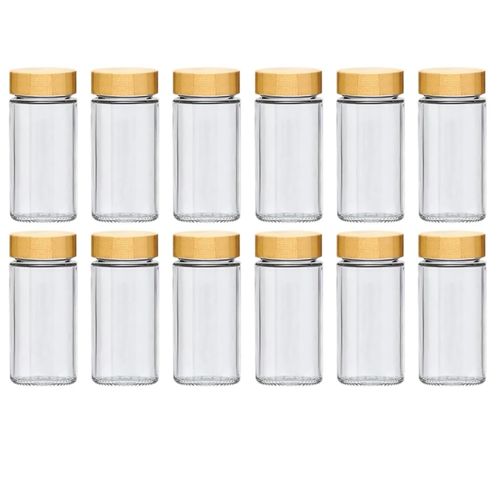 WZPTLKIBAD 12PCS Glass Spice Jars 120ml with Bamboo Lids