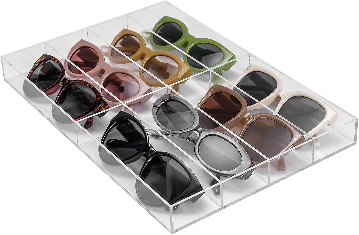 SupApollo Sunglasses Tray,Acrylic Sunglasses Storage