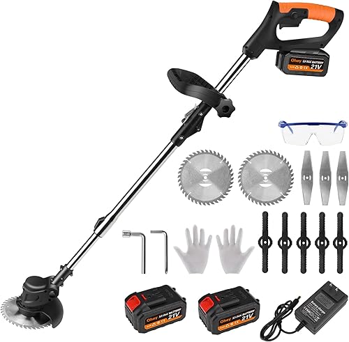 Weed Wacker, cortadora eléctrica inalámbrica de malezas, cortador de cepillo retráctil y plegable para el hogar, batería portátil, recargable,