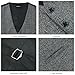 HISDERN Men's Suit Vest Grey Formal Dress Vests for Men Casual Fashion Sliver Solid Color Waistcoat Suit Wedding Business With Pocket