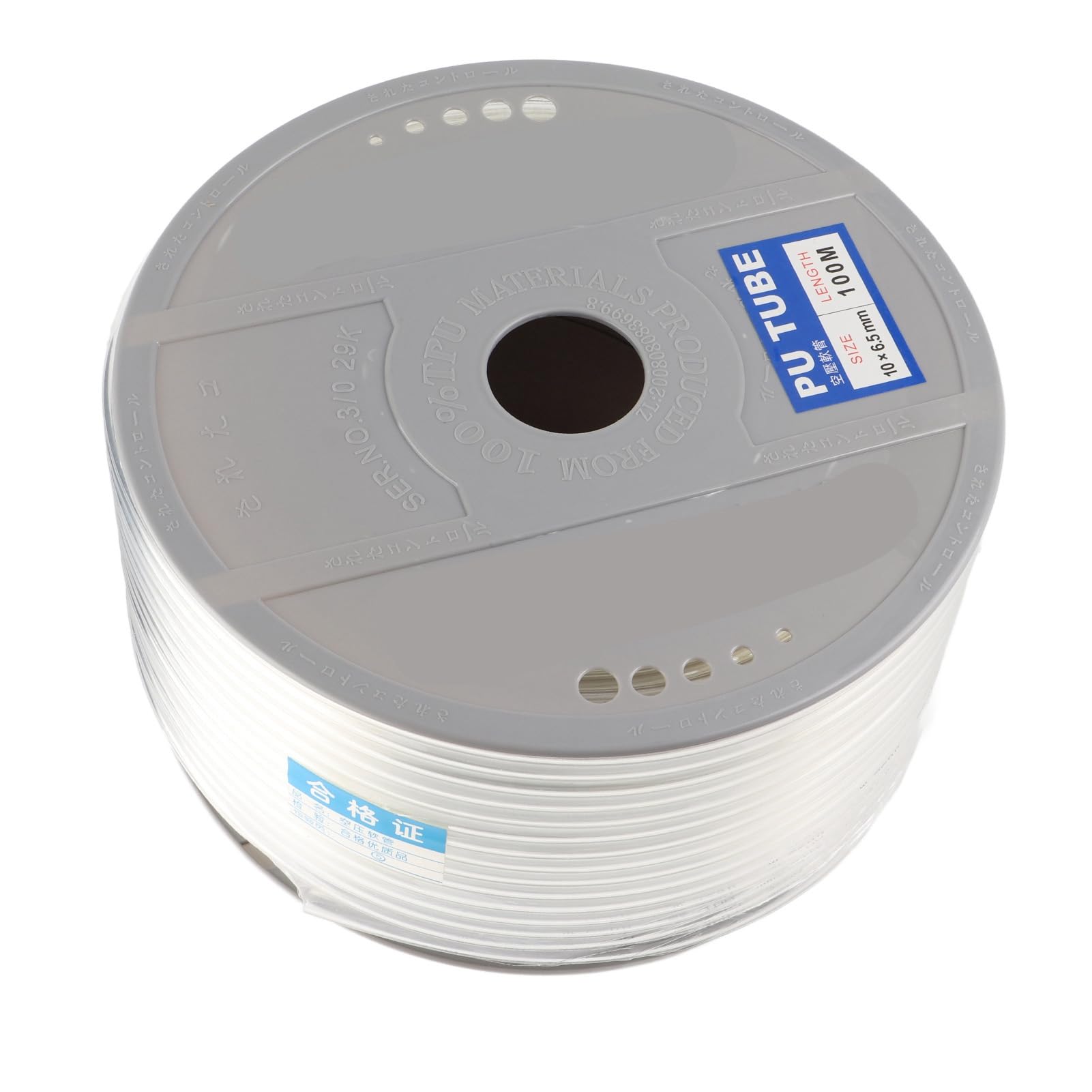 Manguera de aire PU 10 mm OD 6.5 mm ID de 100 m Longitud Transparente Tubo de tubo de tubo neumático Línea de tubo para compresor de aire y herramientas neumáticas Material