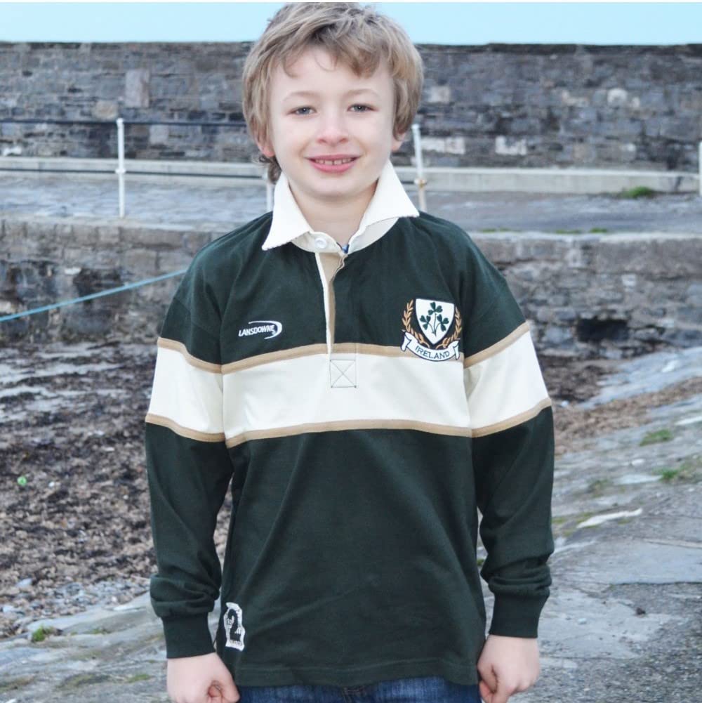 De trébol de para niños de Irlanda de manga larga camiseta de Rugby
