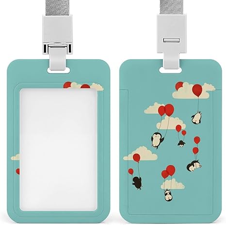 Amazon Co Jp Idカードホルダー パスケース かわいい ペンギン 社員証 ネームホルダー 縦型 薄型 胸ポケットクリップ カードケース 定期入れ カード入れ 名札ケース おしゃれ 吊り下げ ネックストラップ付き 首掛け ファッション 学生証 通勤 通学 便利 文房具