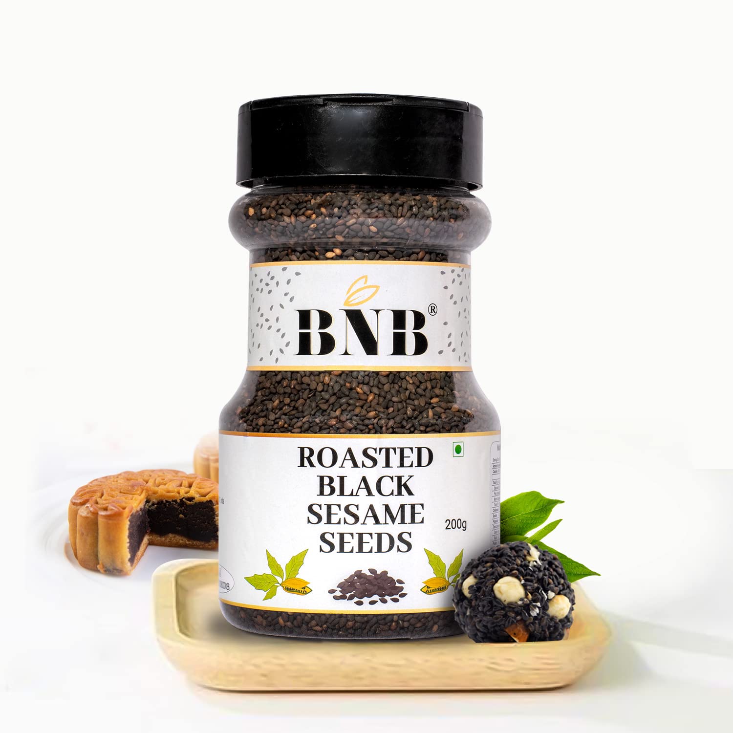 BNB Premium Roasted Black Sesame Seeds 200gm healthy snacks/Handpicked