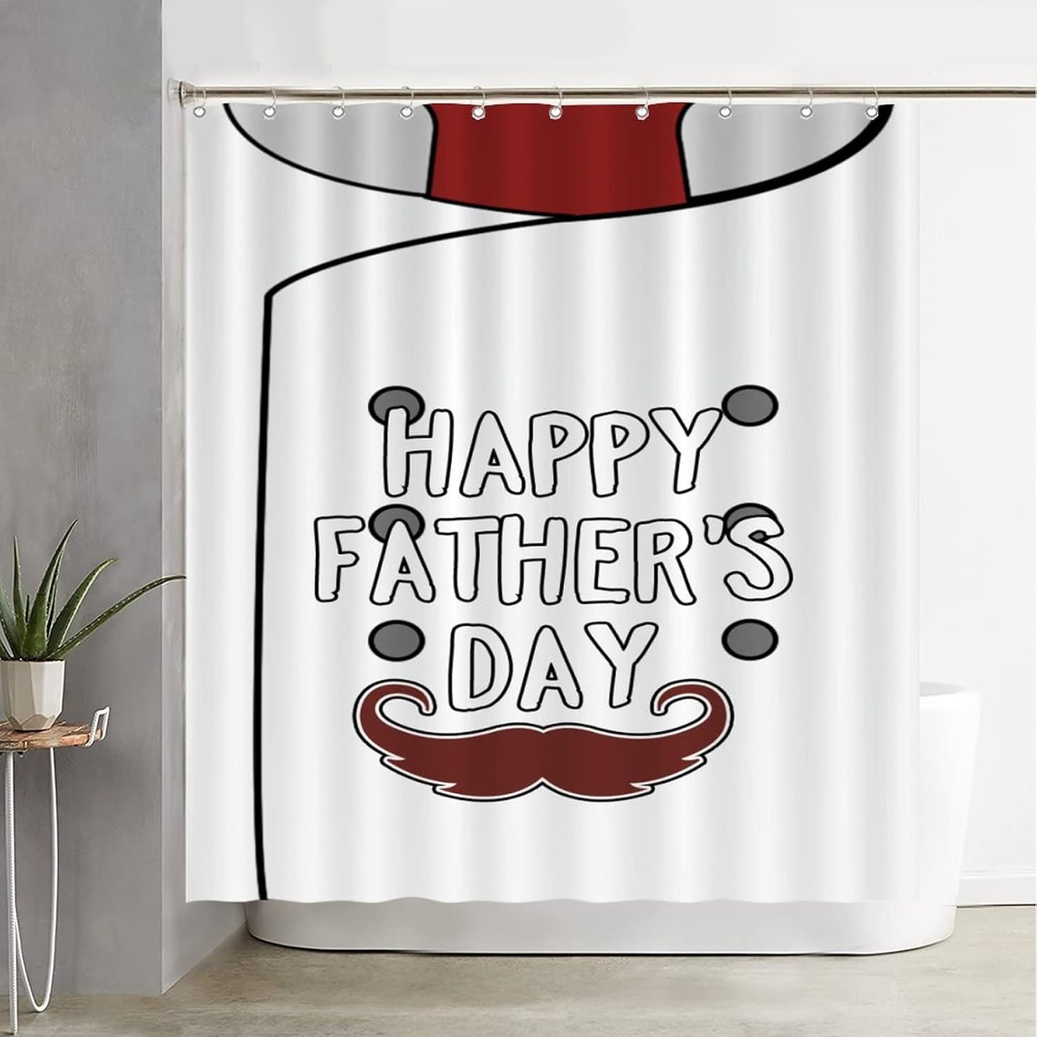 Unique Birthday Gift Ideas for Men Father Him Modern Shower Curtains Funny Cooking Chef Happy Father's Day Shower Curtains with Grommets and Hooks Easy Care Machine Washable Durable Polyester Fabric image 3