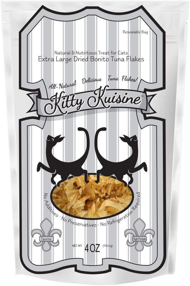 Natural Fish Flakes - All Natural Bonito Tuna Flakes - No Additives or Preservatives - High Protein and Appetite Stimulant - for All Felines, 6-oz