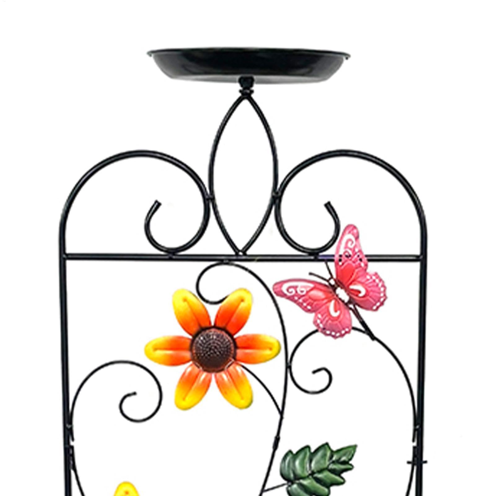 Enrejado de Jardín Soporte de Jardín Resistente a la Intemperie | Enrejado Alto con Bebedero para Aves para Flores Enredaderas Verduras Bancal Jardín Patio