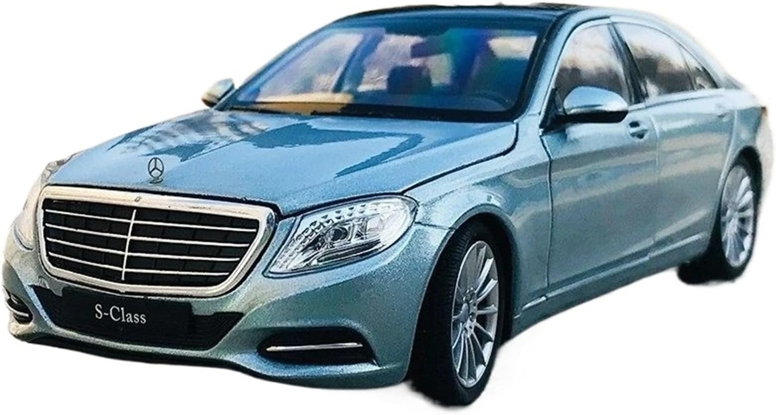 WHYMIRRJ Diecast 1:24 For Mercedes Benz S500 Scale Alloy Car Models Simulation Pre-built Vehicle Model Collection Souvenirs Present(Blue)