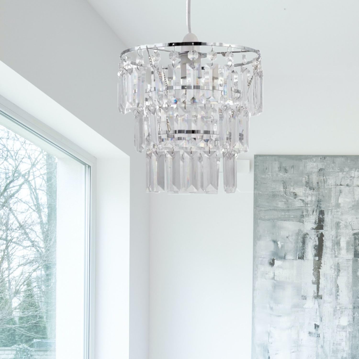 First Choice Lighting Three Tier Acrylic Crystal Light Shade from B&Q