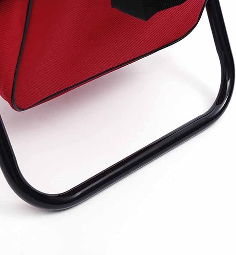 Miniatura 9 de Drfeify Foldable Chair, Portable Camping Seat with Storage Pocket Bag, Strong Bearing Capacity Oxford Cloth Fishing Chair for Outdoor Leisure (Red)