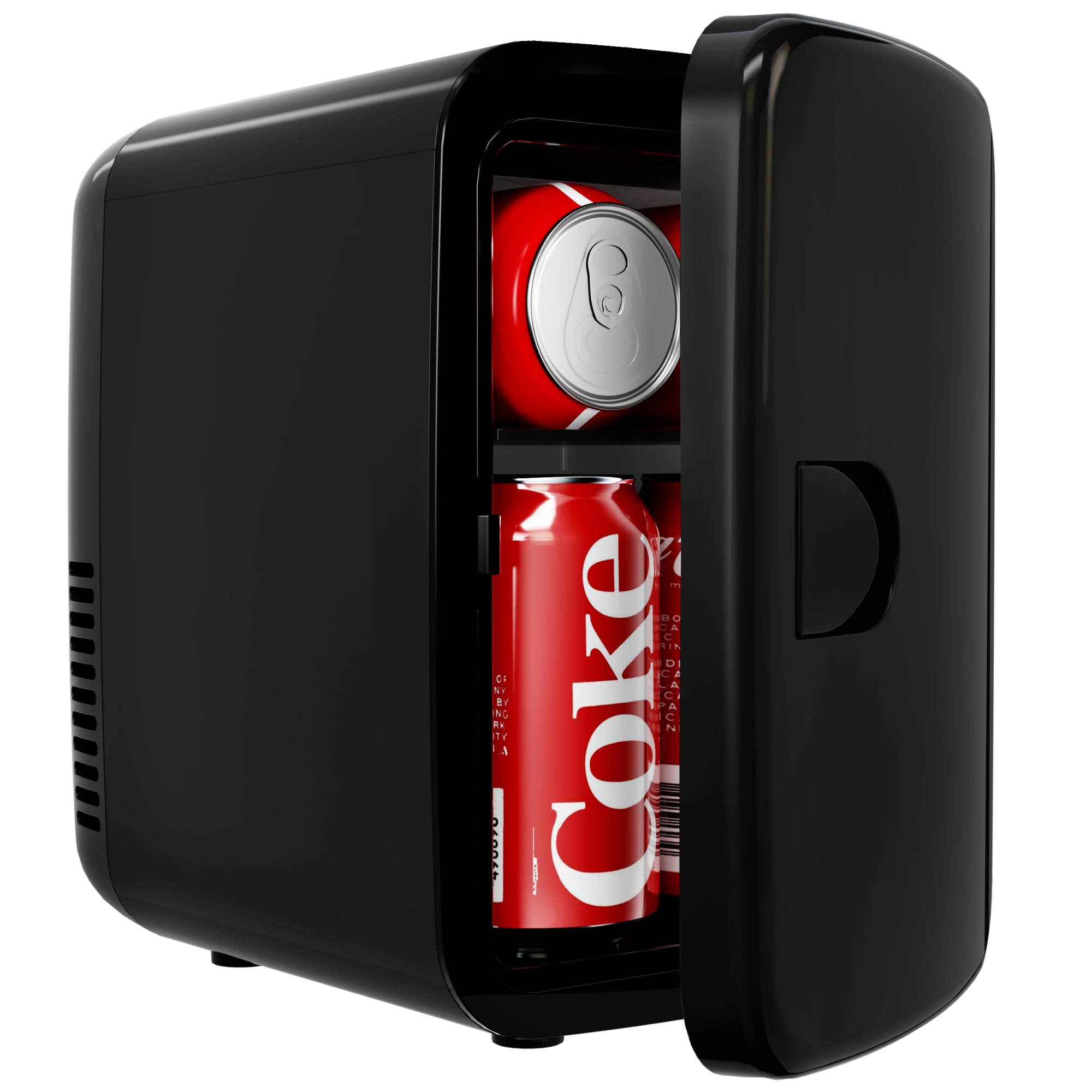 EUHOMY Mini Fridge, 4 Liter/6 Can Compact Refrigerator, AC/DC Portable Cooler & Warmer for SkinCare, Food and Drinks, Mini Fridge for Bedroom, Office, Car & Dorm, Black