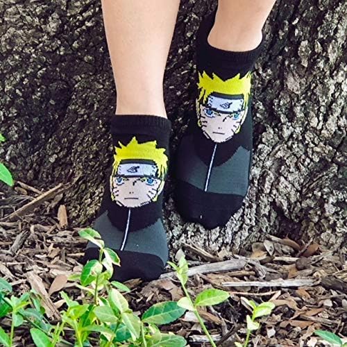 Miniatura 4 de Naruto Shippuden Calcetines Cosplay (5 pares) - (1 tamaño) Akatsuki Calcetines de corte bajo Naruto Anime Calcetines Mujeres y Hombres, Multicolor