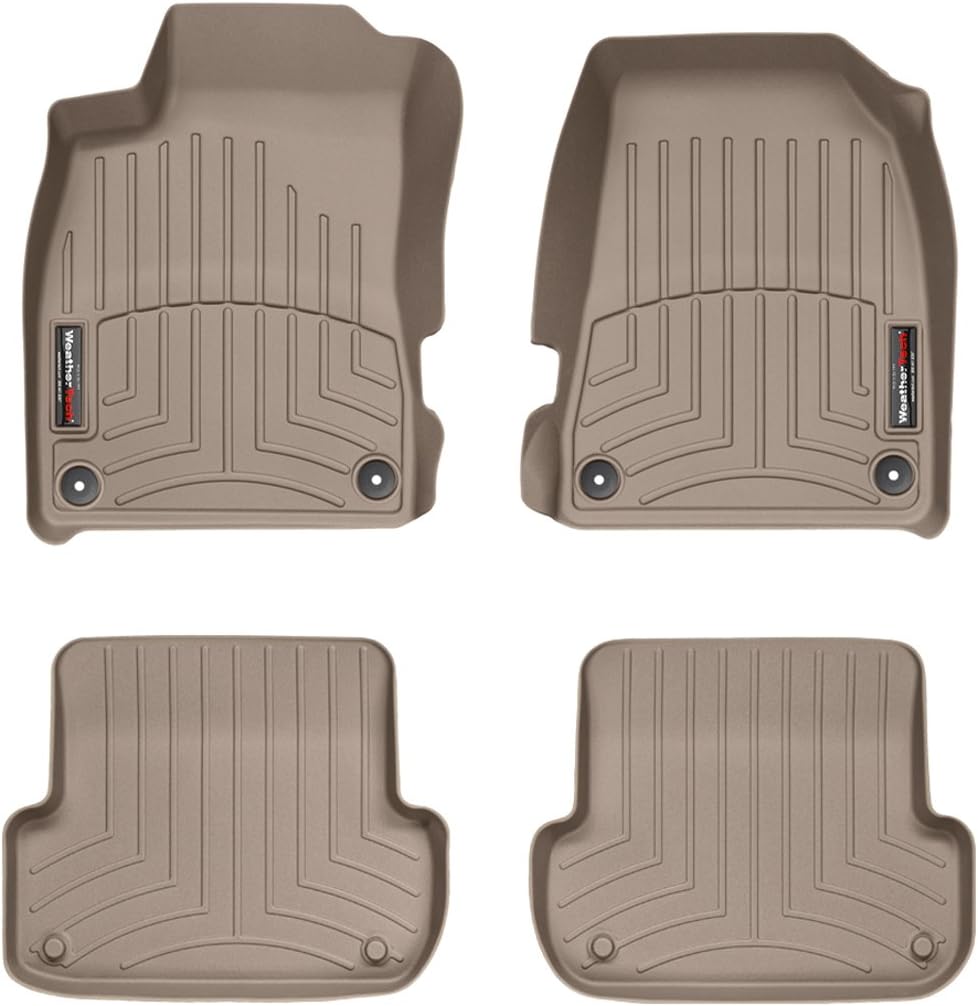 WeatherTech Custom Fit FloorLiners for Audi S4, A4, RS4-1st & 2nd Row (44194-1-2), Black