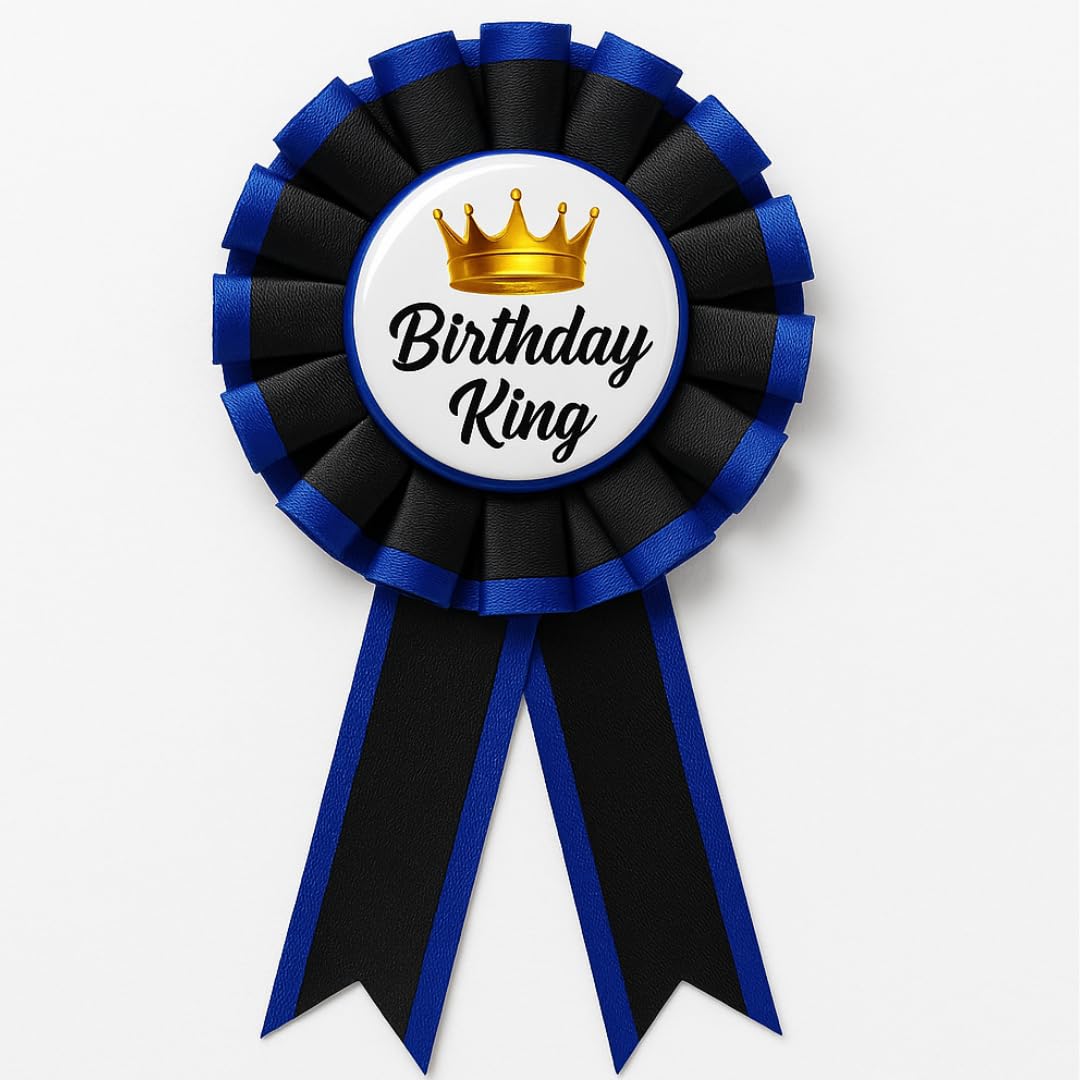 Wanna Party Birthday King Tinplate Badge Pin, Happy Birthday Corsage Button for Men Boy Birthday Award Ribbon Party Decorations-picture-29