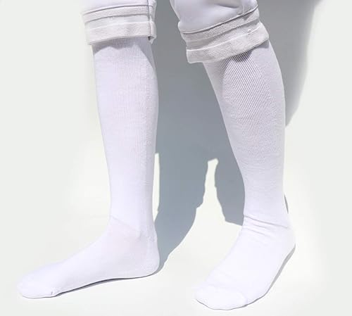 Miniatura 10 de Calcetines de esgrima para espada, sable y papel de aluminio, medias protectoras de algodón para esgrima unisex para niños y adultos