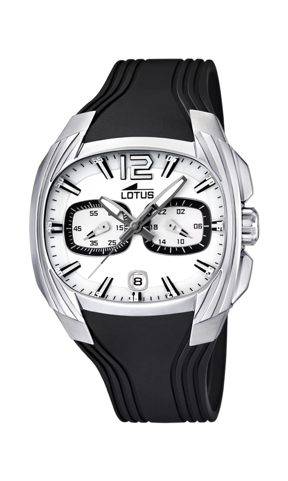 LOTUSReloj Hombre 15756/A Outlet Caja de Acero Inoxidable 316l Gris Plata Correa de Caucho Negro