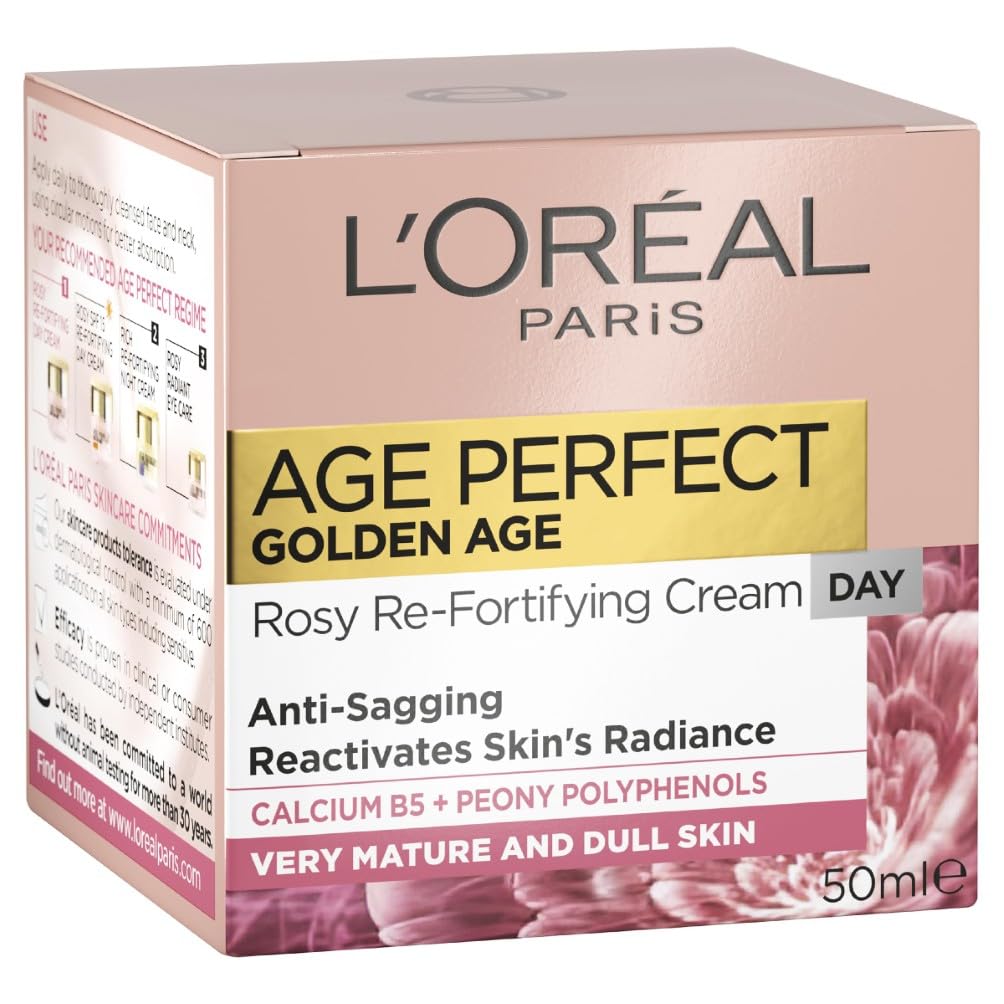 L'Oréal Paris Day Cream, Radiant Rosy Skin, For Mature to Dull Skin, Enriched With Calcium B5 and...