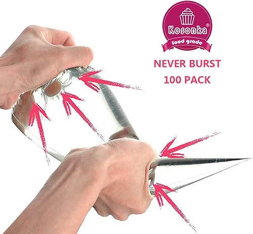 Miniatura 4 de 200 bolsas de pastelería desechables, 200 piezas, gruesas de 14 pulgadas, antiestallido, para glaseado de crema, suministros de decoración de