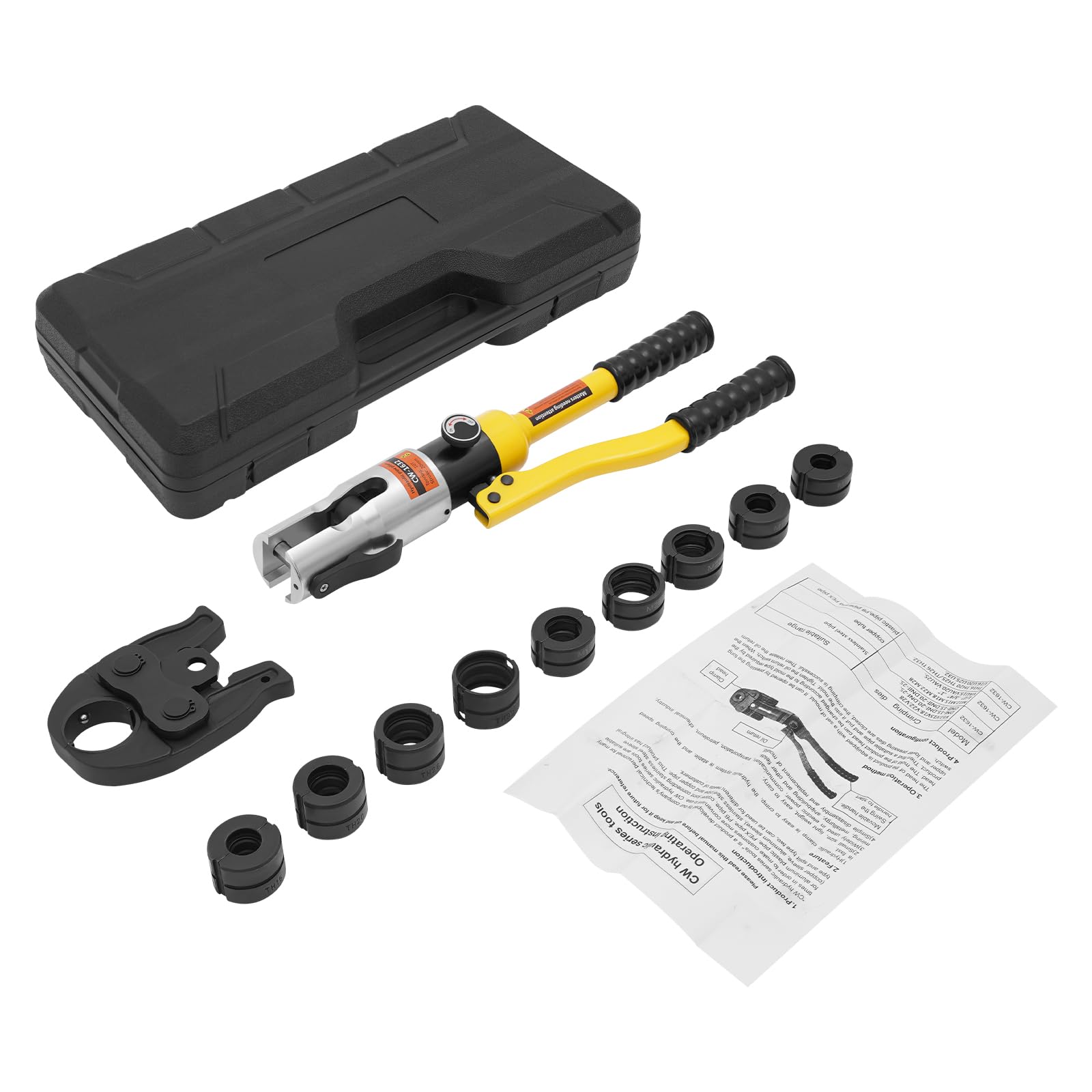 Pinza idraulica TH & M contorno M12/15/18/22/28+TH16/20/26/32 per tubi in alluminio, tubi in plastica, tubi PEX, tubi multistrato, estremità del cavo, connettori nudi e crimping esagonale