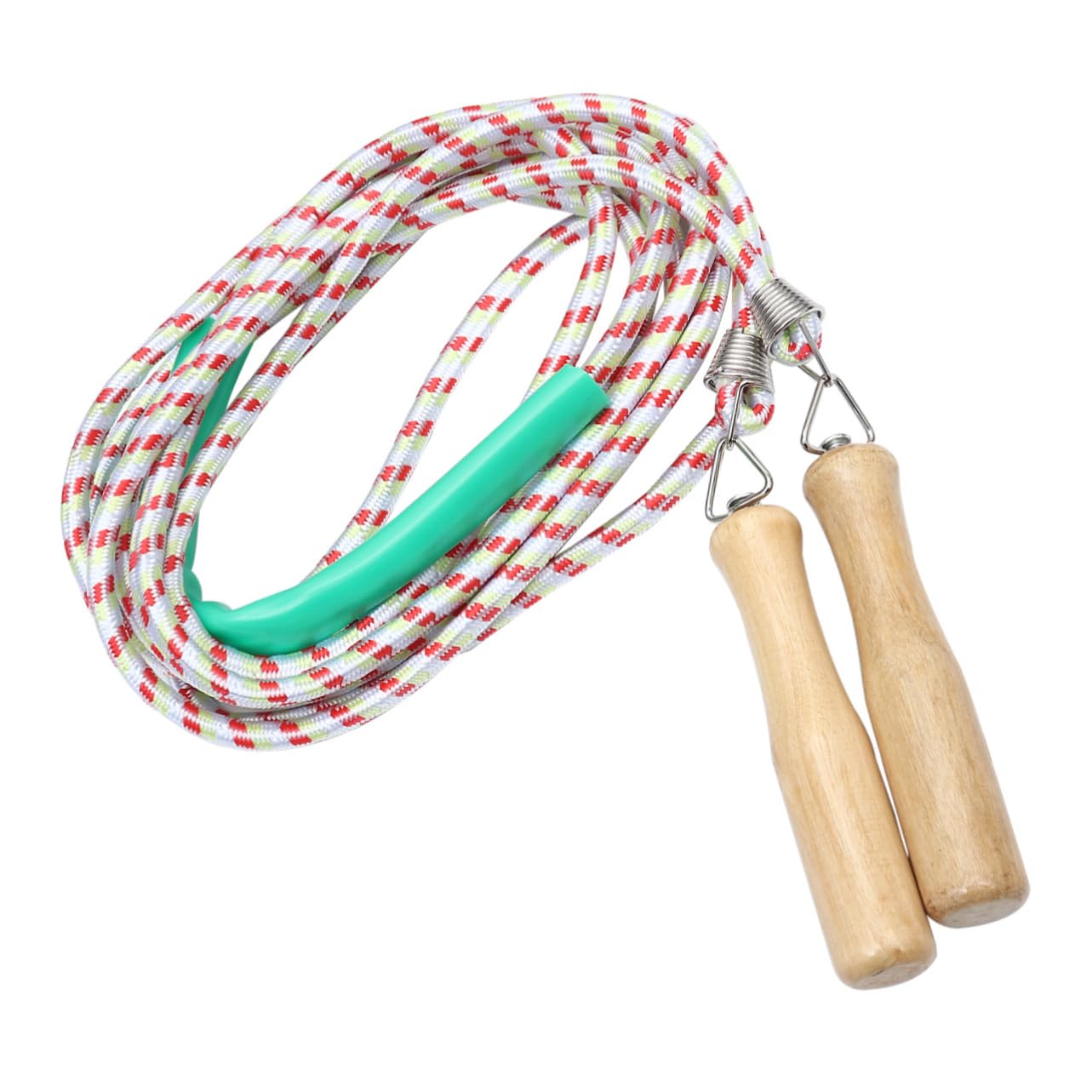 Yardwe 1Pc Wooden Handle Jump Rope Durable Exercise Skipping Rope for Fitness Lightweight Portable for Beginners Random Color Design for Outdoor Activity Random Color