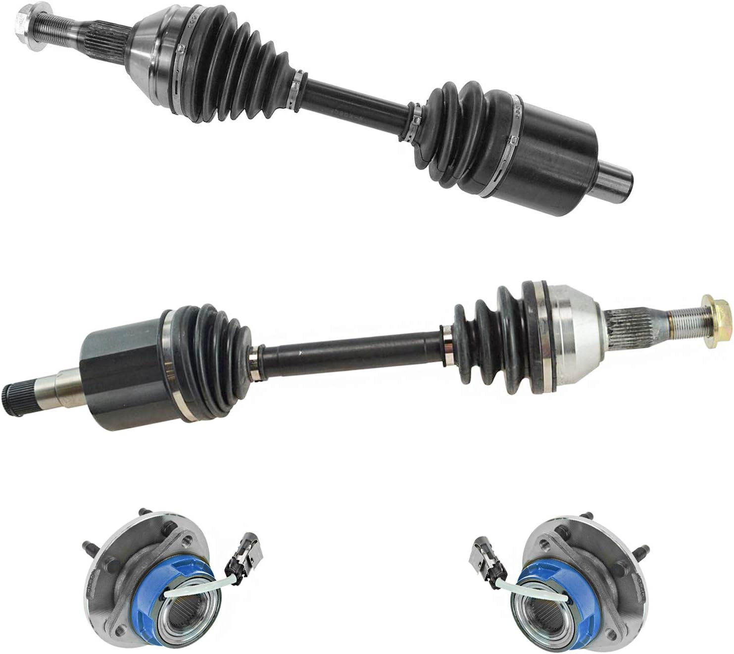 TRQ Front Drivetrain Kit CV Axle & Hub Assembly