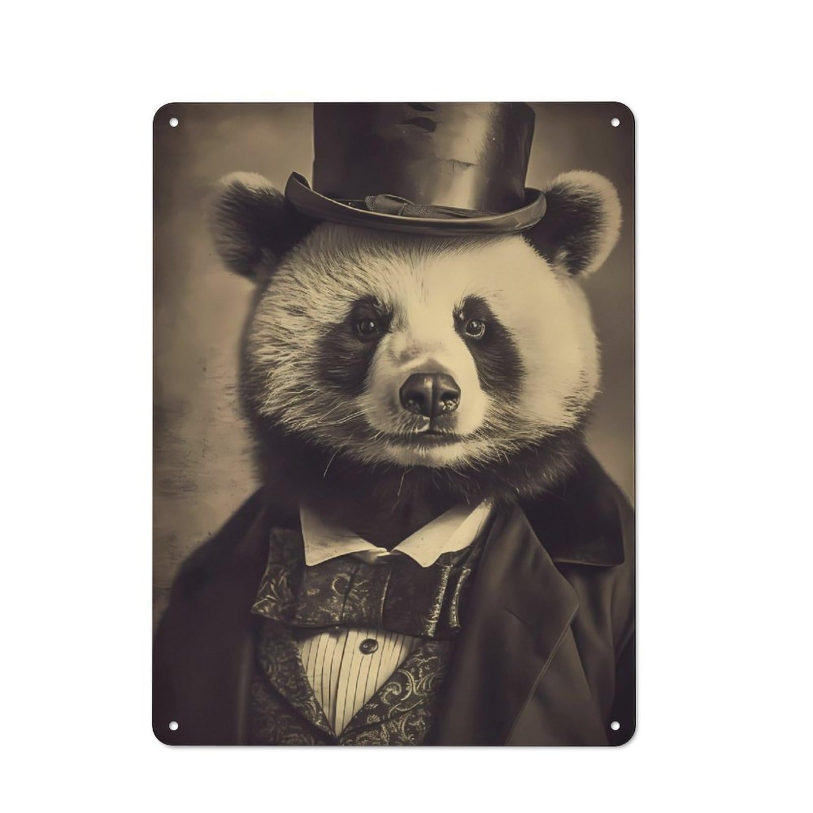 Junmoney Panda Vintage Retro Tin Sign 40X30cm Featuring For Bar Or Restaurant, For Metal Sign Collectors, For Garage And Workshop Walls