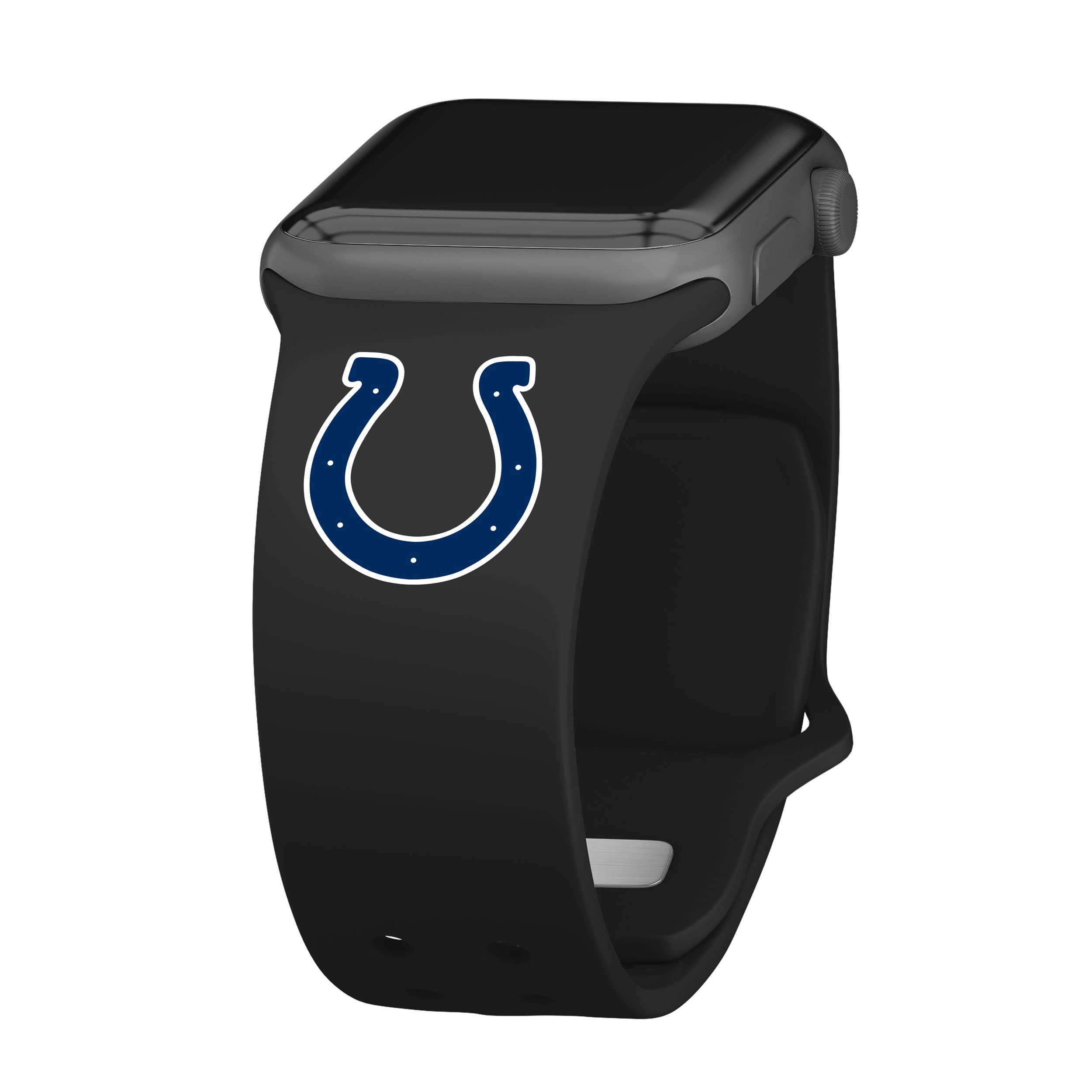 Game Time Indianapolis Colts Silicone Watch Band Compatible with Apple Watch (42/44/45mm Black)