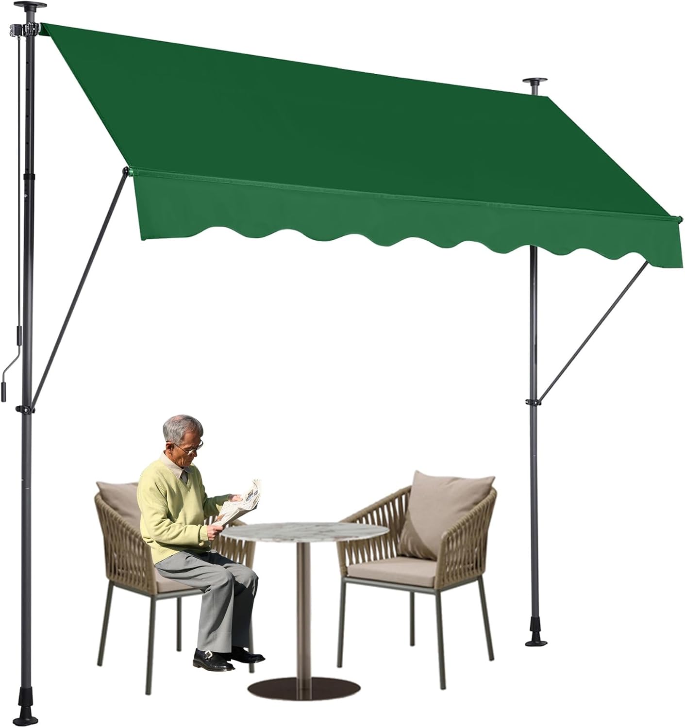 Manual Retractable Awning, backyard retractable awning, Adjustable Retractable Awnings, Window Awning, Patio Outdoor Awning Canopy, retractable shades for patio, for UV Rain Snow Sunlight Protection(G