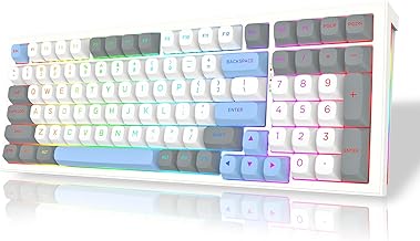K723 Wireless Mechanical Gaming Keyboard, Hot Swappable Pre-lubed Linear Switches, Gasket Design, Bluetooth/2.4GHz/USB-C, Creamy Sound, RGB Backlit for PC/Mac/PS/Xbox, White Grey