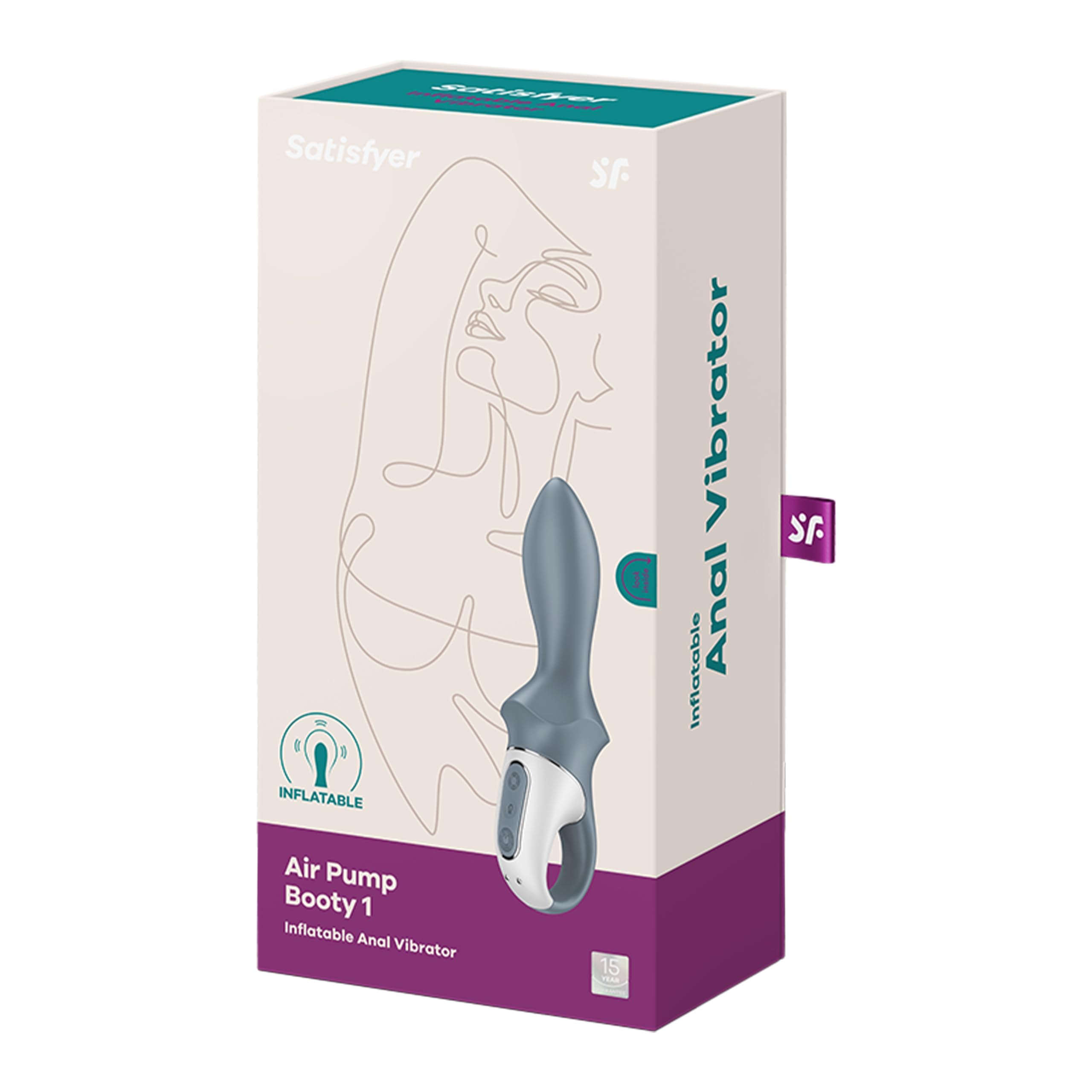 Satisfyer Air Pump Booty 1 Vibratore Anale per Uomini e Donne | Plug Anale gonfiabile | Materiale delicato sulla Pelle | Sex Toy Anal ricaricabile