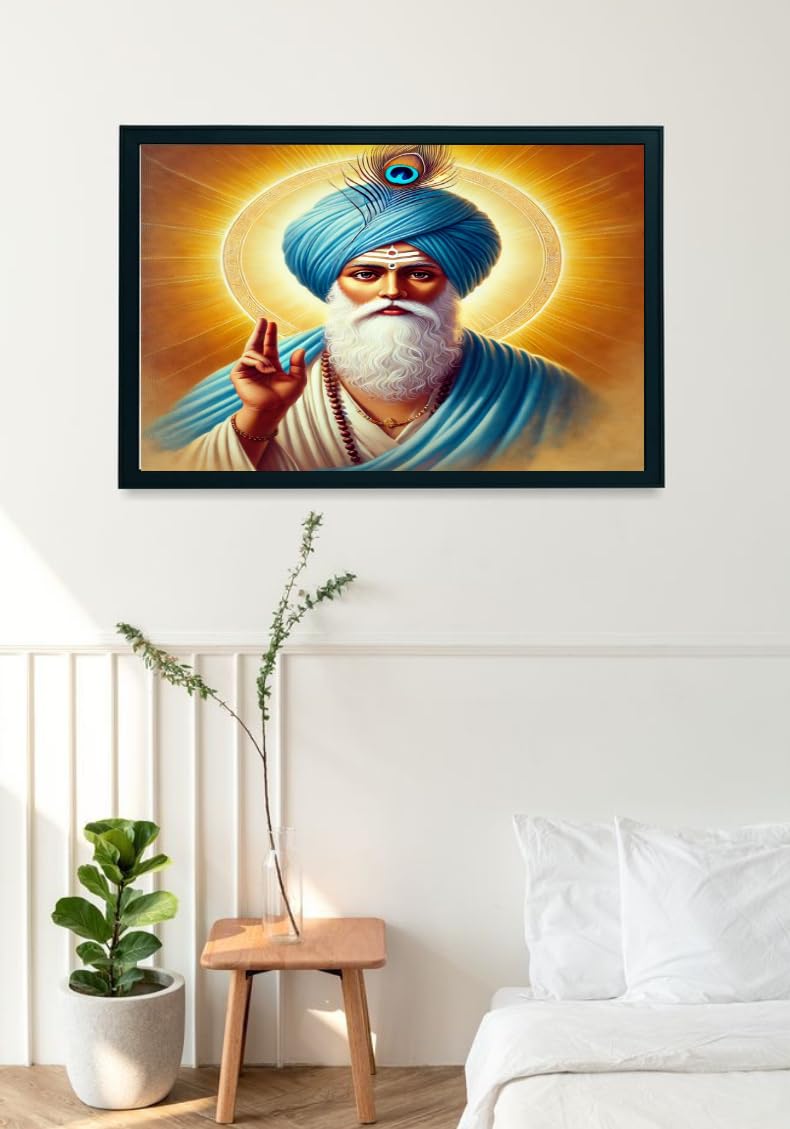 Guru Kabir Das Ji Framed Poster, 30 x 20 cm, Wooden Frame