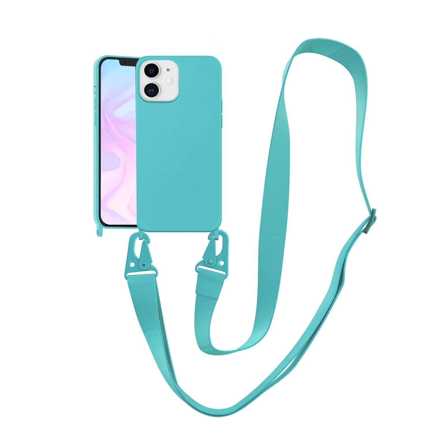 Photo 1 of VooDirop Compatible with iPhone 15 Plus Case with Lanyard Crossbody iPhone Case with Strap Adjustable Shockproof Drop Protection Silicone Phone Cover for iPhone 15 Plus 6.7’’