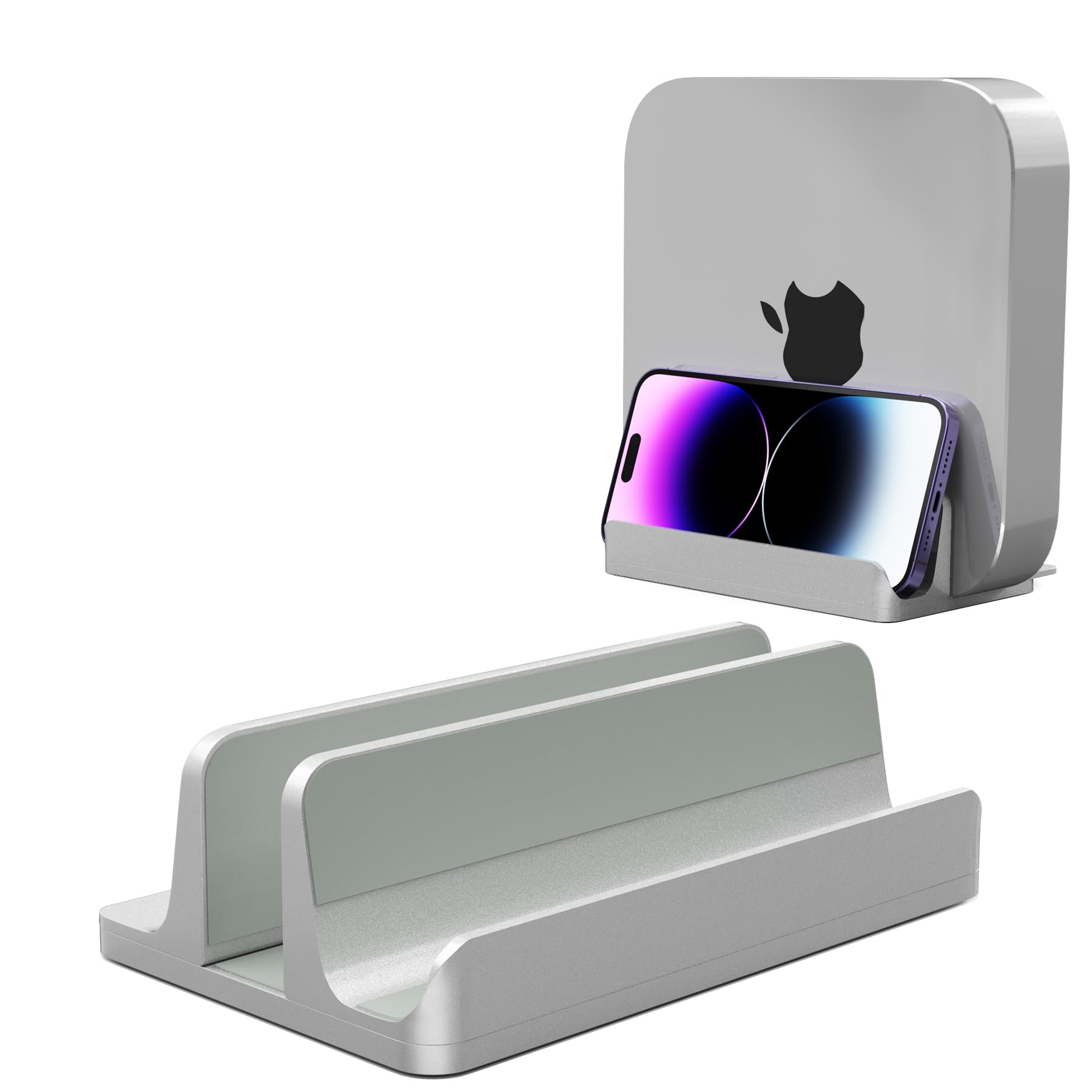 PHOCAR Vertical Laptop Stand, Laptop Base for Desk, Tablet Cell Phone Holder Compatible with MacBook Air Pro, iPad Mini Pro Air, iPhone, HP, Dell-Silver