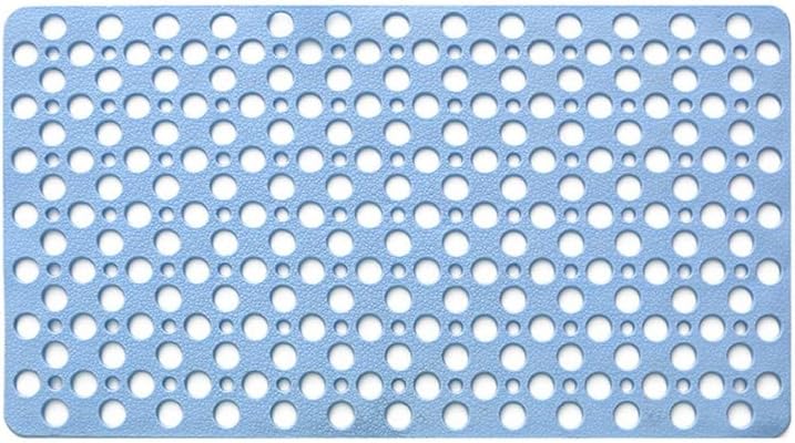 VIGAN Bathroom Mat TPE Shower Non Slip Foot Pad Toilet Waterproof and Anti Falling Floor Mats Suction Pad Shower Mat Foot Pad (90CMX60CM, Blue)