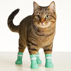 Botas de Silicone para Pets – Sapatos Antiderrapantes e Ajustáveis para Gatos e Cães Pequenos, Proteção Contra Arranhões e Sujeira