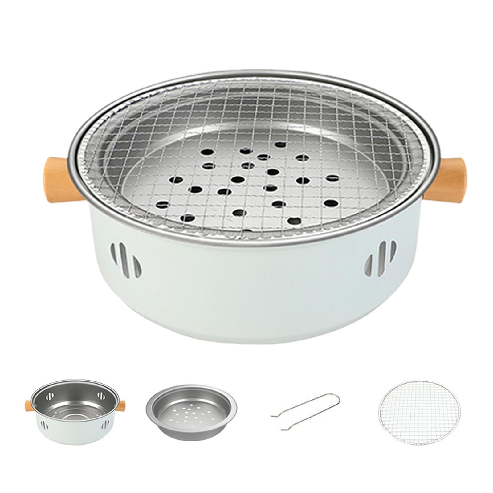 Shntig Cooking Design with Tea Brewing and Pit Functions Kitchen BBQ Accessories Perfect for Adventures Portable Barbecue Grills