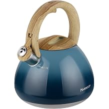 MARSKITOP Tea Kettle Stovetop Whistling, 2.6 Quart Tea Pot for Stove, Food Grade Stainless Steel Teapot for Stovetop with Anti-Hot Handle, Suitable for All Heat Sources, Blue