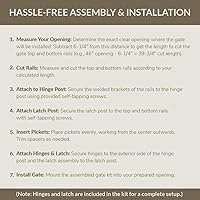 Vista 8 de Kit de puerta (estacas de 1-1/2 pulgadas, blanco) - Kit de puerta de cubierta de aluminio - Puerta montada en hardware para terraza/patio - Se