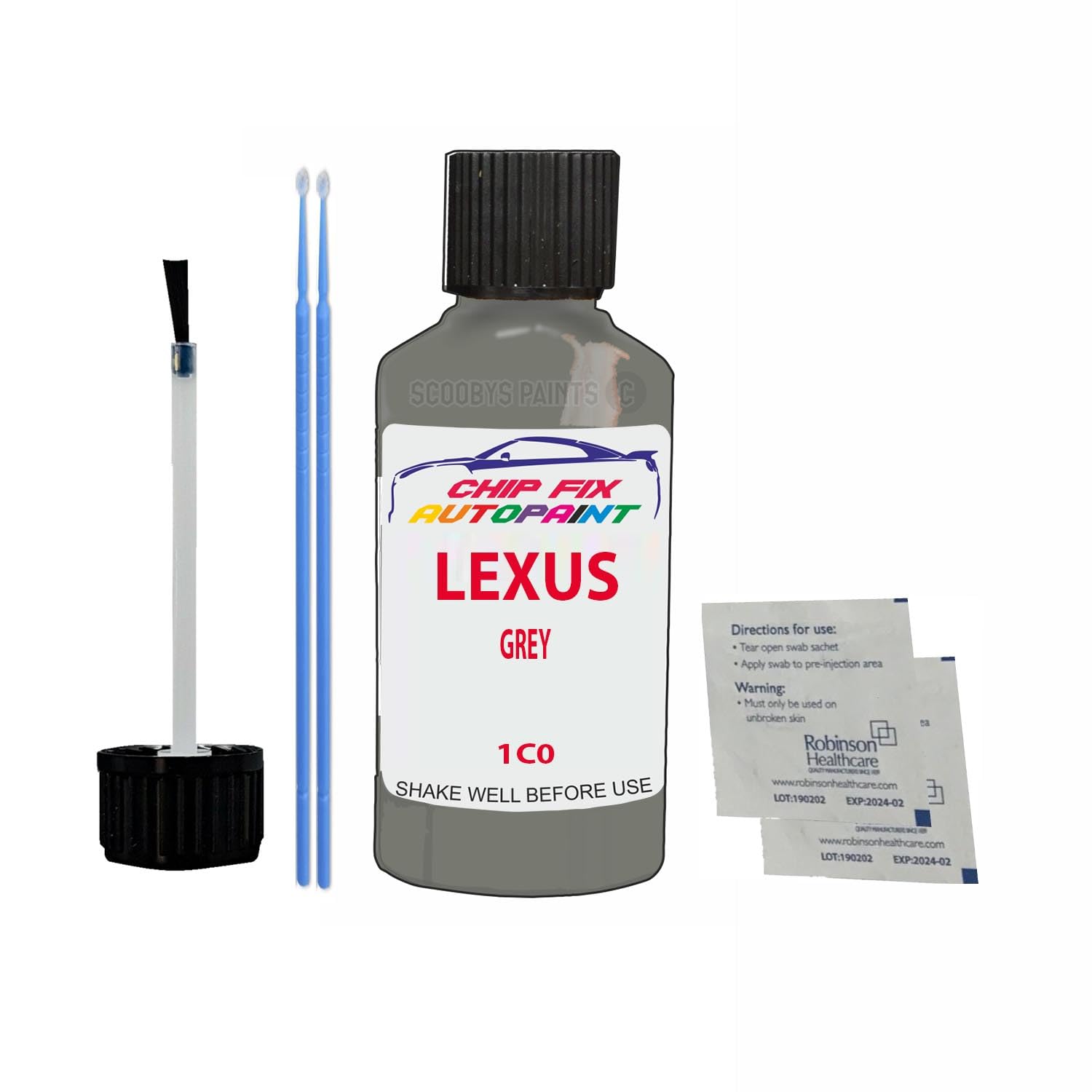 Scoobys Paints Back In The Mix Grey Touch Up Paint For Lexus 1C0 Non-Metallic