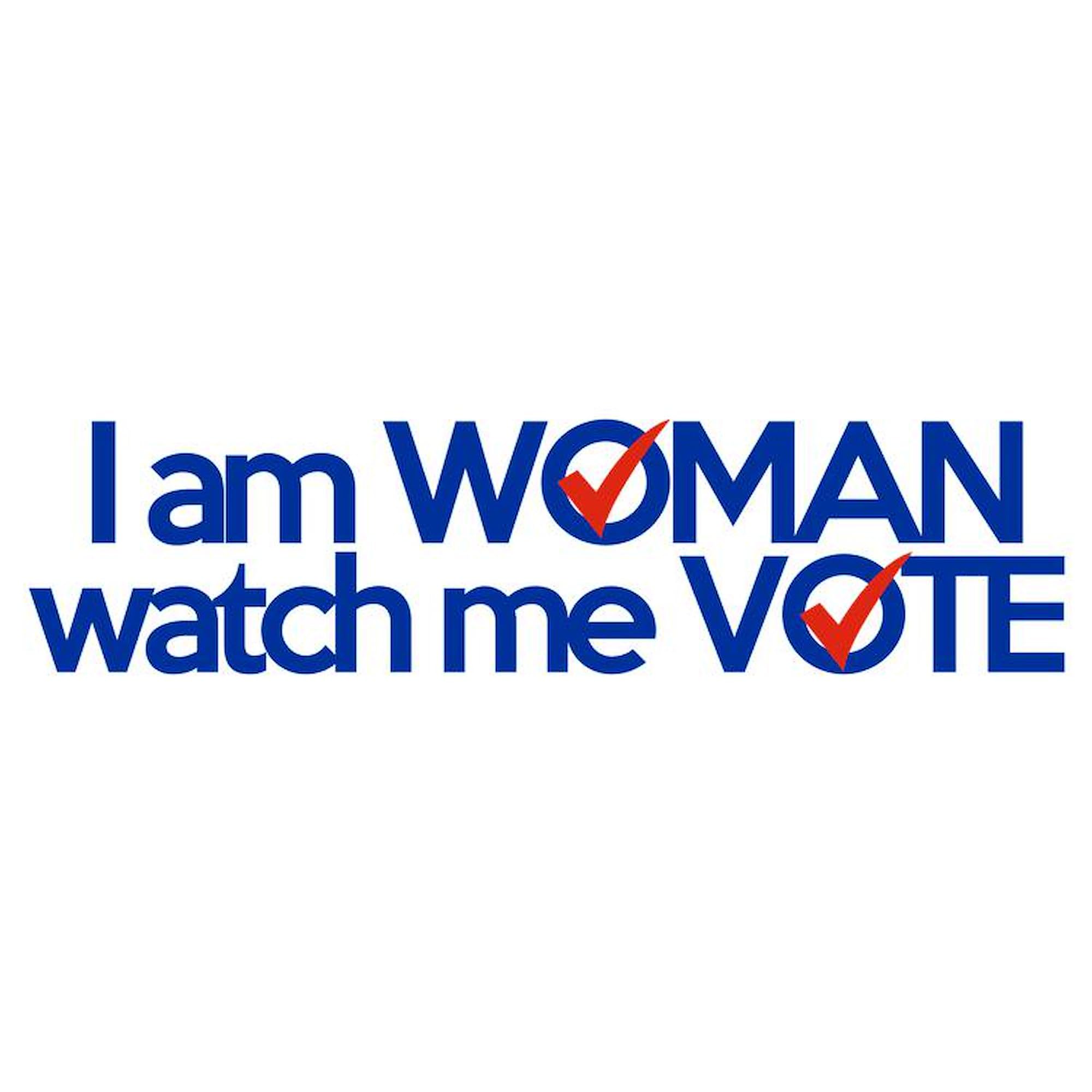 CafePress I Am Woman Watch Me Vote Euro Oval Car Bumper Magnet