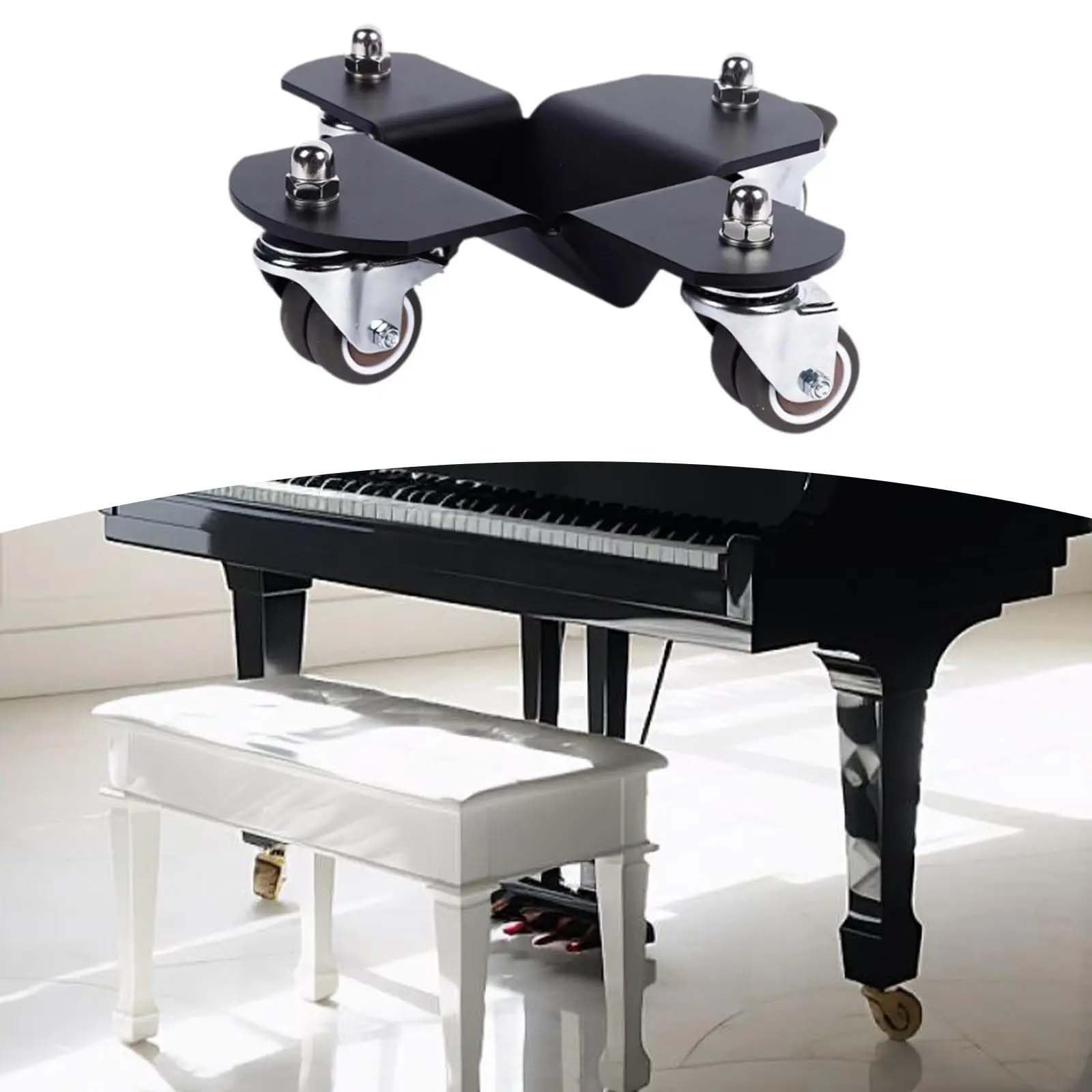 Carrello mobile per pianoforte, resistente carrello di trasporto in lamiera d'acciaio con 4 ruote girevoli, ideale per spostare strumenti e mobili